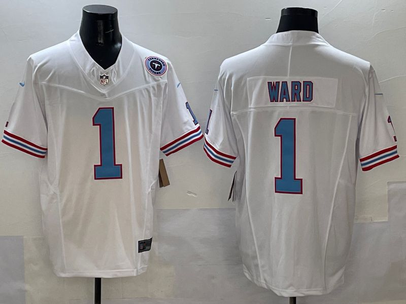 Men Tennessee Titans #1 Ward White Three generations 2025 Nike Limited NFL Jersey style 3
